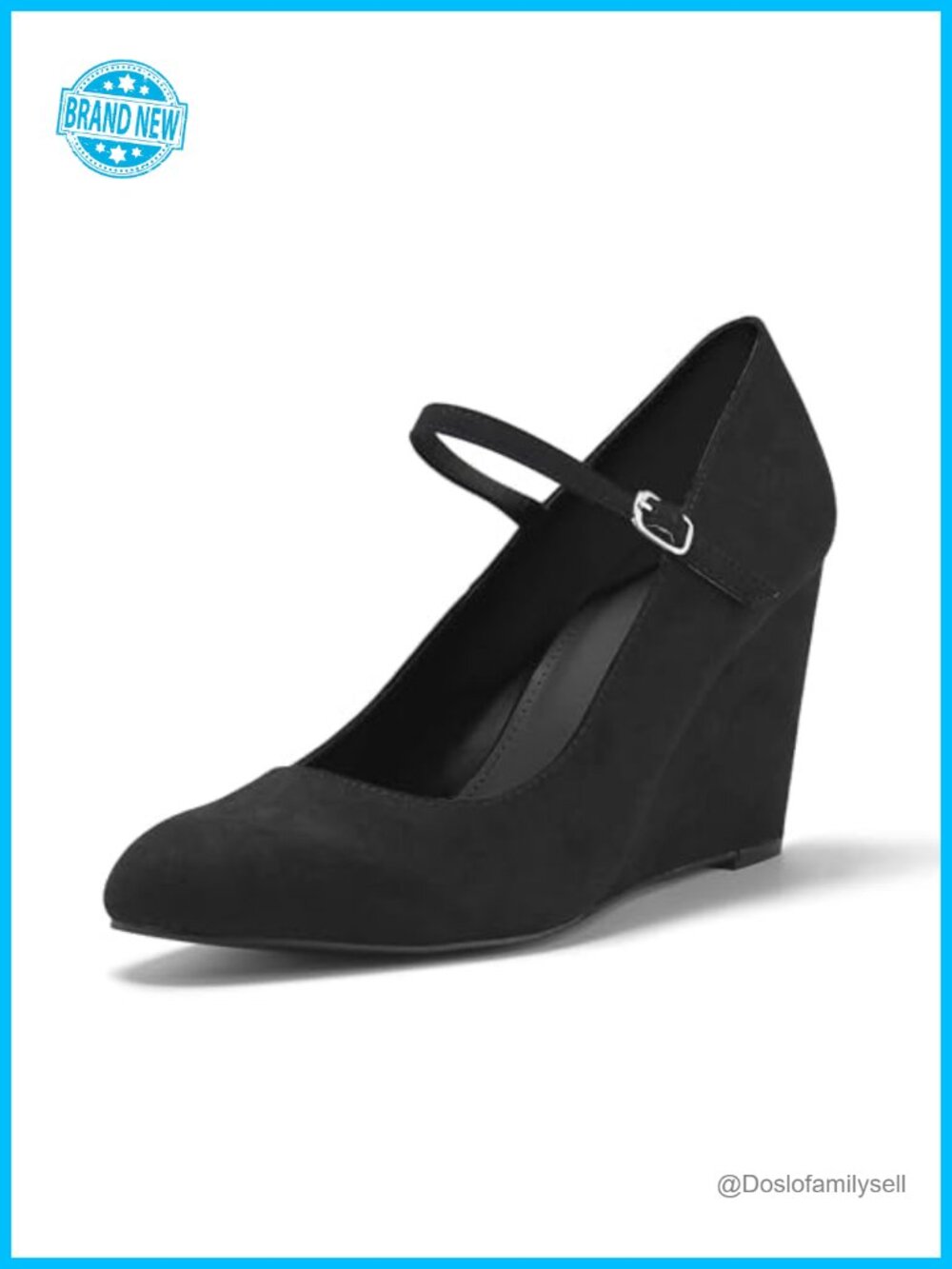 Womens Wedge Pumps Mary Jane Heels Closed Toe Ankle Strap Dress Shoes